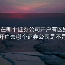 股票在哪个证券公司开户有区别吗，股票开户去哪个证券公司是不是一样
