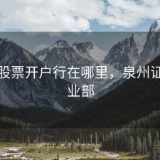 泉州股票开户行在哪里，泉州证券营业部