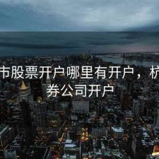 杭州市股票开户哪里有开户，杭州证券公司开户