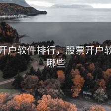 股票开户软件排行，股票开户软件有哪些