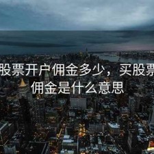 宁波股票开户佣金多少，买股票开户佣金是什么意思