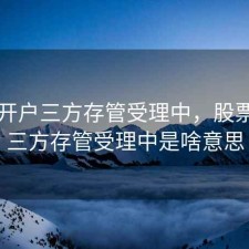 股票开户三方存管受理中，股票开户三方存管受理中是啥意思