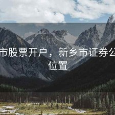 新乡市股票开户，新乡市证券公司的位置