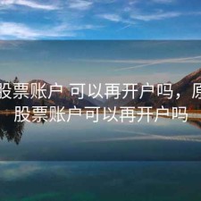已有股票账户 可以再开户吗，原来有股票账户可以再开户吗