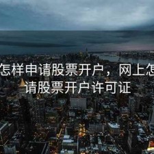 网上怎样申请股票开户，网上怎样申请股票开户许可证