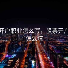 股票开户职业怎么写，股票开户职业怎么填