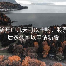 股票新开户几天可以申购，股票开户后多久可以申请新股