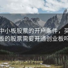 购买中小板股票的开户条件，买中小板的股票需要开通创业板吗