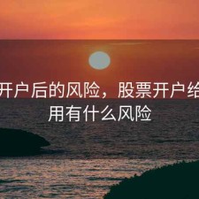 股票开户后的风险，股票开户给别人用有什么风险