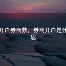 股票开户券商数，券商开户是什么意思