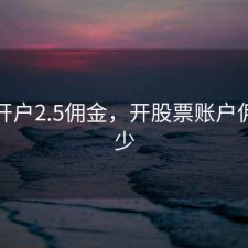 股票开户2.5佣金，开股票账户佣金多少