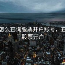个人怎么查询股票开户账号，查自己股票开户