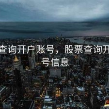 股票查询开户账号，股票查询开户账号信息
