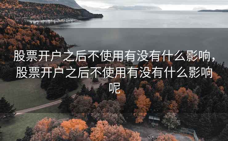 股票开户之后不使用有没有什么影响，股票开户之后不使用有没有什么影响呢  第1张