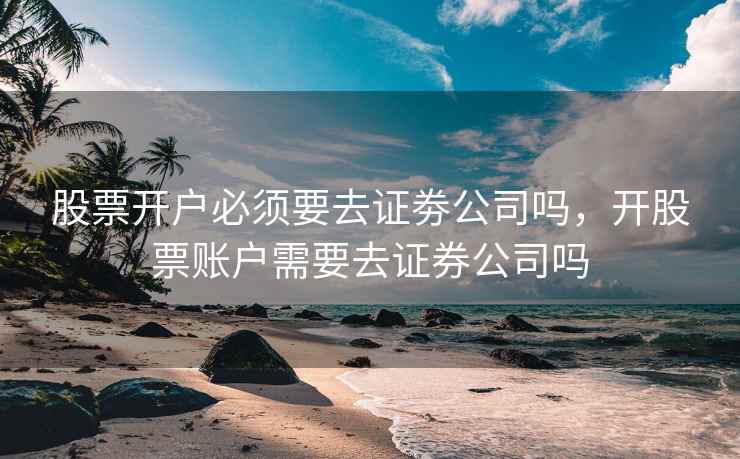 股票开户必须要去证劵公司吗，开股票账户需要去证券公司吗  第1张