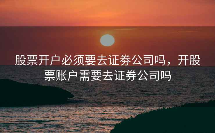 股票开户必须要去证劵公司吗，开股票账户需要去证券公司吗  第2张