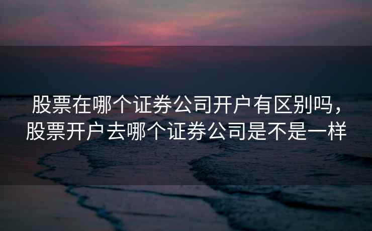 股票在哪个证券公司开户有区别吗，股票开户去哪个证券公司是不是一样  第1张