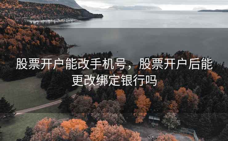 股票开户能改手机号，股票开户后能更改绑定银行吗  第2张