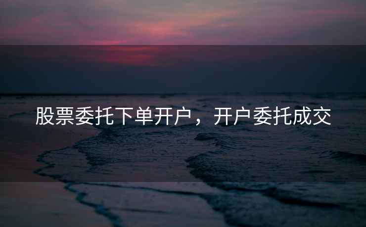 股票委托下单开户，开户委托成交  第1张