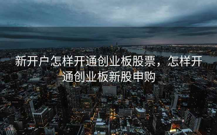 新开户怎样开通创业板股票,怎样开通创业板新股申购 第1张 新开户怎样开通创业板股票,怎样开通创业板新股申购 第1张