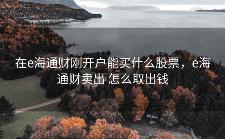 在e海通财刚开户能买什么股票，e海通财卖出 怎么取出钱  第2张