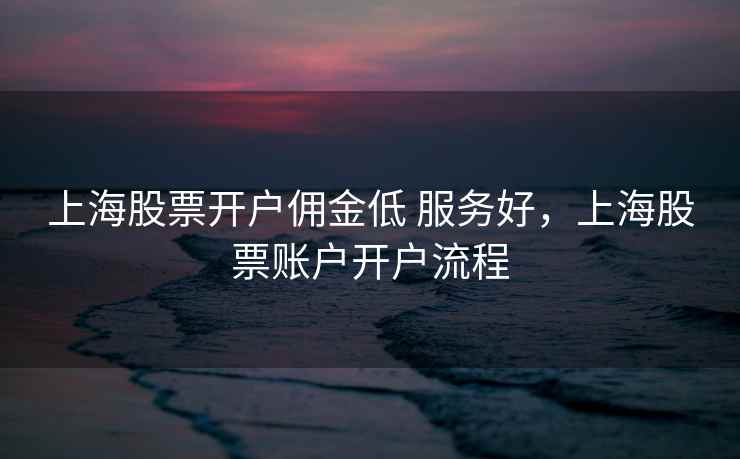 上海股票开户佣金低 服务好，上海股票账户开户流程  第1张