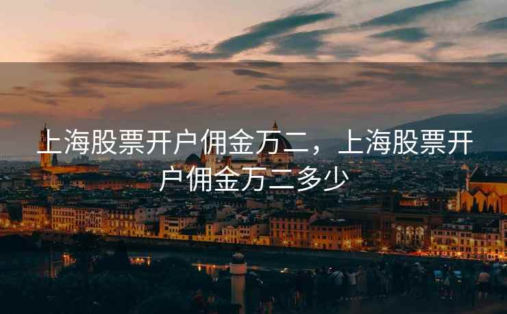 上海股票开户佣金万二，上海股票开户佣金万二多少  第1张
