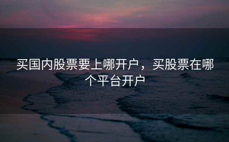 买国内股票要上哪开户,买股票在哪个平台开户 第2张 买国内股票要上哪开户,买股票在哪个平台开户 第2张