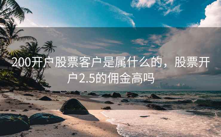 200开户股票客户是属什么的,股票开户2.5的佣金高吗 第1张 200开户股票客户是属什么的,股票开户2.5的佣金高吗 第1张