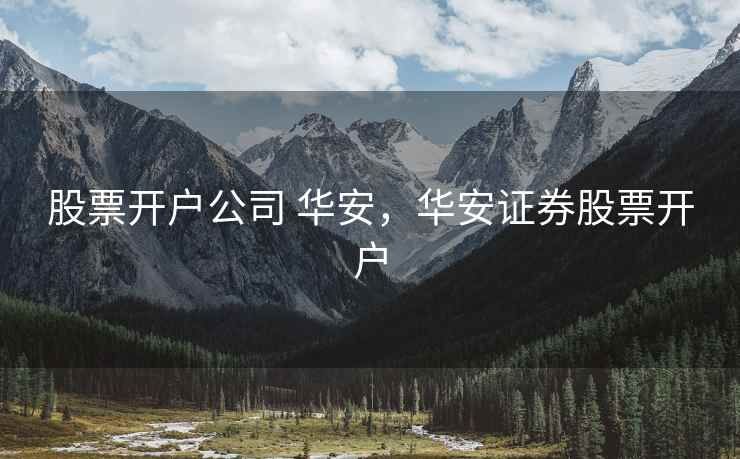 股票开户公司 华安,华安证券股票开户 第2张 股票开户公司 华安,华安证券股票开户 第2张